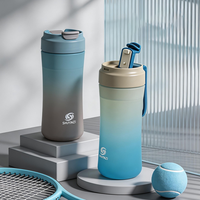 Gobelet à café PC 400 ml pour enfants, ouverture à boire directement, avec poignée – Étanche, réutilisable, écologique, sans danger pour les aliments, pour la rentrée scolaire