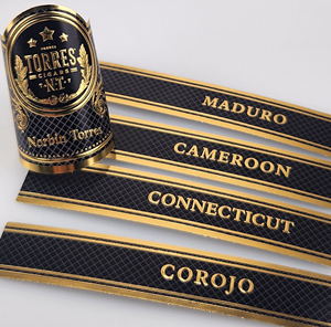 Custom Gold Foil <b>Sticker</b> with UV Printing Embossing Backwoods Cigars Packaging Embossed <b>Logo</b> Band New Design Cigar Rings Labels - Product Image 6