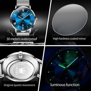 Montre à quartz pour homme, bracelet en maille, chronographe multifonctionnel classique, étanche, avec logo personnalisé OEM - Product Image 5