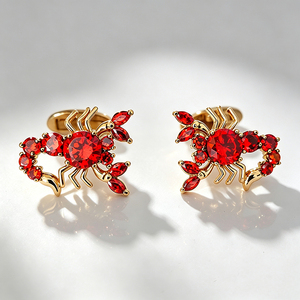 Men's Gold Cuff Links With Blue Crystal Bezel Setting Formal Wear Square Design - Product Image 1