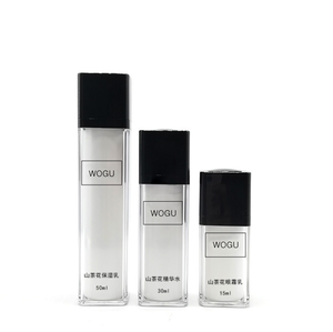 Botella de loción al vacío con rotación, botella de loción al vacío con tapa negra UV cuadrada, esencias cosméticas, 15ml, 30ml, 50ml, muestra gratis - Product Image 1