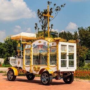 White Golden Cross Electric Funeral Hearse for Sale Custom Made Funeral Hearse High Quality Special Transportation - Product Image 6