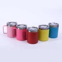 Gobelet isotherme portable Emerit 2026 de 12 oz, anti-fuite, à double paroi en acier inoxydable 304, avec poignée, pour café et activités extérieures
