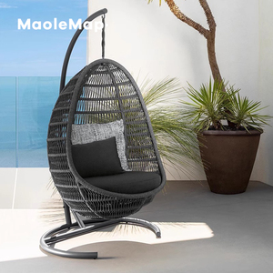 Chaise oeuf de terrasse balançoire rotin ensemble de meubles de jardin balançoire suspendue chaise piscine salon <span class=keywords><strong>cocon</strong></span> <span class=keywords><strong>hamac</strong></span> extérieur patio arrière-cour canapé - Product Image 3