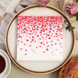 Servilletas listas para enviar 1/4 pliegues 33*33cm Día de San Valentín papel tisú panadería bebida decorativa 2 capas servilleta impresa - Product Image 5