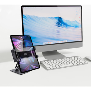 Desktop <b>Stand</b> Base With Magnetic Bracket For <b>Tablets</b> And Mobile Phones Aluminum Alloy 17mm Ball Joint Desk Mount - Product Image 2