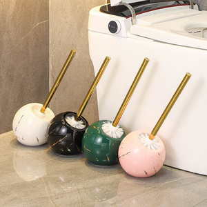 <span class=keywords><strong>Brosse</strong></span> de <span class=keywords><strong>toilette</strong></span> ronde en céramique avec motif de marbre <span class=keywords><strong>doré</strong></span> et dorure colorée de style créatif avec manche en acier inoxydable - Product Image 2