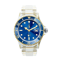 Reloj de Hombre con Correa y Caja Luminosas, Reloj de Moda de 40 mm, Reloj Transparente de Plástico y Aleación, Regalo de Acción de Gracias, Deportivo y Colorido