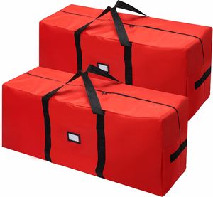 Tas penyimpan pohon Natal merah, kantung kain tahan lama tahan air untuk pohon liburan yang dibongkar buatan - Product Image 1