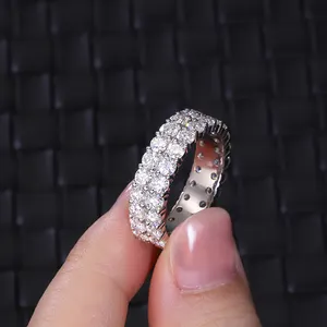 Fashion Design 925 Silver With GRA Round Moissanite diamond For Men Find jewelry Hip hop Ring