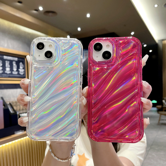 Wholesale Custom 3D Laser Pattern Phone Case for iPhone 18 17 16 15 14 - Colorful Transparent Painting Phone Cover