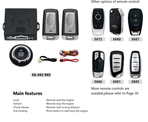 Control Remoto <span class=keywords><strong>Universal</strong></span> con Botón para Bloquear y Desbloquear, Sistema de Alarma para Automóvil, Arranque Remoto del Motor - Product Image 2
