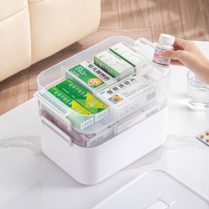 Organisateur de placard à <span class=keywords><strong>pharmacie</strong></span>, trousse de premiers secours vide avec poignée, boîte de rangement portable multi-usages pour la maison - Product Image 3