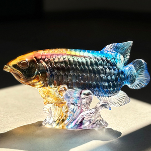Liuli Кристалл Золотой Дракон рыба художественное произведение роскошный Античный стиль девоксированный хрустальный стеклянный Статуэтка рыбы Статуэтка лучшее Хрустальное ремесло - Product Image 3