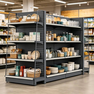 OEM Popular Metal Adjustable Layer Height Back Wire Mesh <b>Shelves</b> White Yellow Styles for Trendy Toy Stores - Product Image 4