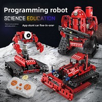 Juguete Robot de Control Remoto con Programación por APP, 495 Piezas, Bloques de Construcción de Coche RC, Juguete Educativo STEM, Kit de Ingeniería de Plástico ABS