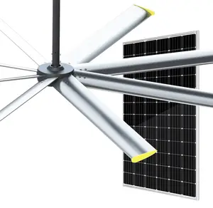 10ft Hybrid Supply Solar Powered HVLS Industrial Outdoor Giant Ceiling Fan Cooling System Exhaust Ventilation Air Fan Extractor