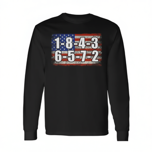 Camiseta de manga larga Usa Flag 18436572 Firing Order Small Block V8 Engine - Product Image 2
