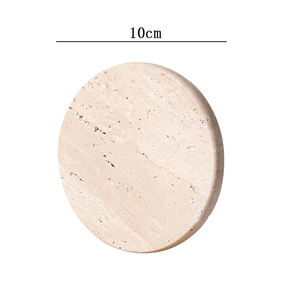 跨境直供天然黄色洞石现代可重复使用杯垫威士忌咖啡保温垫摆件 - Product Image 6