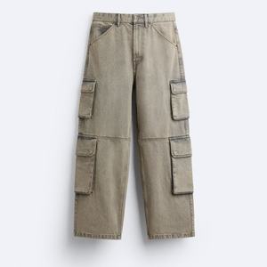 Jeans Cargo para Hombre, Estilo Urbano, Retro, Lavados, Desgastados, de Pierna Ancha, Personalizados, al por Mayor - Product Image 2