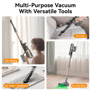 Max 60 minutes d'autonomie <span class=keywords><strong>aspirateur</strong></span> bâton puissant avec batterie rechargeable 2500 MAh pour tapis de sol dur à la maison voiture animal de compagnie - Product Image 3