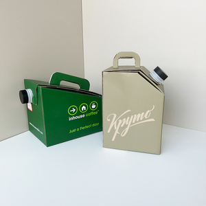 Servidor de bebidas desechable Impresión personalizada Papel Kraft Mango Juice to <span class=keywords><strong>Go</strong></span> Box Container 1/1.5L/3 litros Caja de cartón para llevar café - Product Image 4