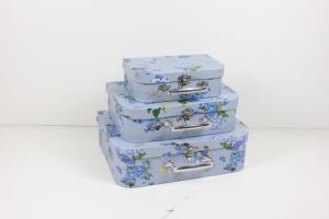 Ensemble <span class=keywords><strong>de</strong></span> 3 boîtes à fleurs en carton avec poignée, vente en gros, boîte cadeau en carton avec fleurs imprimées - Product Image 5