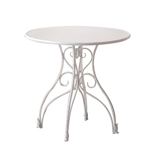French Style <b>Wrought</b> <b>Iron</b> Round Coffee <b>Table</b> With <b>Chair</b> Garden Set Distressed Finish For Balcony Or Patio Use - Product Image 5