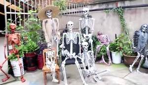 Decoración de Halloween: Esqueleto de Calavera Simulado, Modelo 1010, para Habitaciones de Escape, Casas Encantadas, Bares, Accesorio Colgante de Terror - Product Image 2