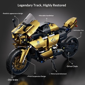 88804 <span class=keywords><strong>Serie</strong></span> Tecnologica Duka Moto Edizione da Corsa Nero Oro, Giocattolo in Plastica ABS per Ragazzi, Blocchi da Costruzione a Piccole Particelle Fai-da-Te - Product Image 2