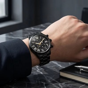 Reloj de Cuarzo de Aleación para Hombre, Estilo Vintage, con Esfera Única con Diseño de Grietas de Hielo, para Uso Casual y de Negocios en Europa - Product Image 3