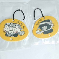 Désodorisant de voiture personnalisé diffuseur d'air suspendu en papier de coton avec initiales accessoires exclusifs de suspension de voiture