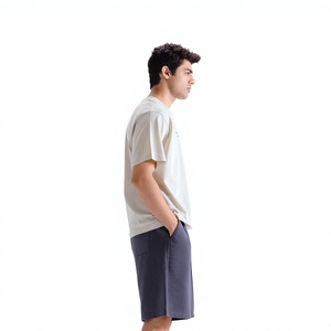 Camiseta de Algodón para Hombre, Manga Corta, Cuello Redondo, Oversize, Ecológica, 220g, Tejido Jersey Transpirable, Logotipo Frontal, Ropa Casual con Letras - Product Image 3