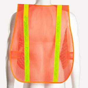 Hight Visibility Safety Vests Reflective Mesh Fabrtic Vest PVC Mesh Cloth With Magic Tape Closure Safety Vest