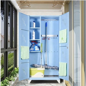 <span class=keywords><strong>Armoire</strong></span> de nettoyage à 2 portes, <span class=keywords><strong>armoire</strong></span> de rangement en acier, serpillière et <span class=keywords><strong>balai</strong></span> - Product Image 5