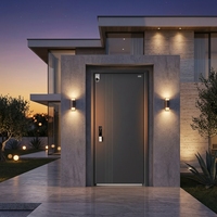 Porte d'entrée moderne en acier pour villa, porte extérieure de luxe sécurisée, porte pare-balles avec serrure intelligente, design personnalisé, garantie usine de 18 ans