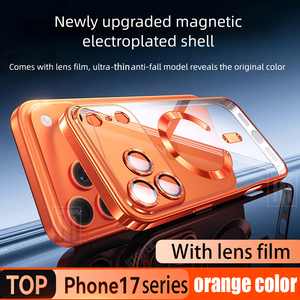 Per <span class=keywords><strong>iPhone</strong></span> 17 Pro Max Case di lusso morbido elettrolitico magnetico 17 aria 16 Pro 15 Pro 14 <span class=keywords><strong>13</strong></span> 12 11 obiettivo della <span class=keywords><strong>fotocamera</strong></span> proteggere la copertura del telefono - Product Image 2