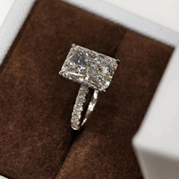 Bague de Fiançailles et de Mariage en Or Massif 10k 14k 18k avec Diamant Moissanite Certifié pour Femme - Bijoux