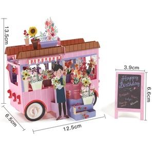 Biglietto d'Auguri 3D Pop-up per San Valentino Qixi, Carrozza con Fiori, Regalo Creativo Fatto a Mano, Scultura in Cartone per Dichiarazioni d'Amore - Product Image 6
