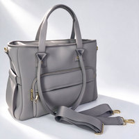 Sac à langer en néoprène avec logo personnalisé, grande capacité, imperméable, pour maman, avec plusieurs poches et sangle