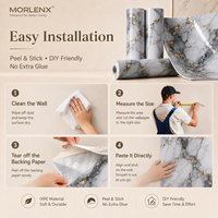 Papier peint en mousse PVC gris or marbré MORLENX, autocollant, à coller et à décoller, pour projets d'intérieur