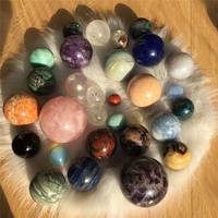 Mini boules de cristal naturelles polies, ouvertes à la main, en calciite améthyste et agate, pour la décoration, vente en gros,