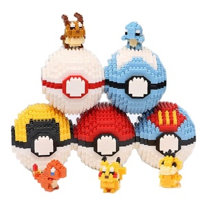 Ensemble de mini blocs de construction DIY populaires en gros, modèle éducatif Anime <span class=keywords><strong>Poke</strong></span> Pet Ball, ornement de bureau à assembler - Product Image 1