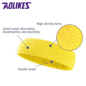 Aolikes #2106 Sport Zweet Hoofdband Workout Effen Kleur Brede Yoga Hoofdbanden Aangepaste Afdruk En Kleur Zweetabsorptieband - Product Image 3