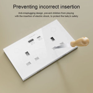 <span class=keywords><strong>Prise</strong></span> murale intelligente LangYeao 20W PD QC Tuya WiFi ZIGBEE avec surveillance de la consommation d'énergie, 13A, 2 prises USB Type-C, verrouillage enfant, compatible Alexa - Product Image 3