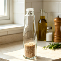 Bouteille en verre vide de 180 ml pour assaisonnement, stockage de sauces, emballage domestique, vente en gros