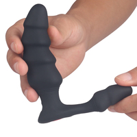 Masseur de prostate à télécommande en silicone souple S-hande IPX7 9 modes de vibration Perles anales vibrantes
