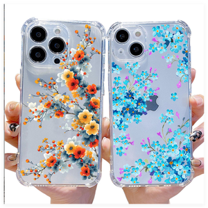 Funda Transparente Floral a Prueba de Golpes para iPhone 17 Air 16 15 14 13 12 SE 2 11 Pro Max X XS XR 8 <span class=keywords><strong>7</strong></span> 6 6S Plus, Carcasa Suave de TPU - Product Image 4
