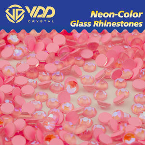 Diamantes de imitación de cristal de color neón VDD, piedras de Strass brillantes <span class=keywords><strong>con</strong></span> reverso plano de cristal para accesorios de decoración de uñas, decoraciones artesanales DIY - Product Image 2