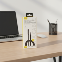 Cable USB-C 4 en 1 con Cubierta de Nailon y TPE Resistente, 60W 3A 48V 5A de Alta Potencia, Conector Giratorio de 180 Grados, Soporte para Teléfono, Multifunción
